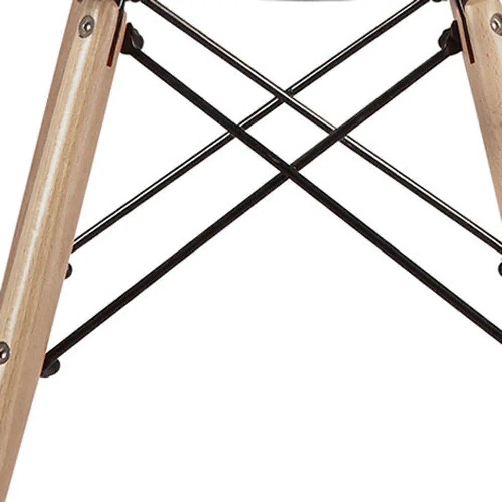 Clear And Natural Heavy Duty Plastic And Wood Dining Side Chair Homeroots Kitchen & Dining