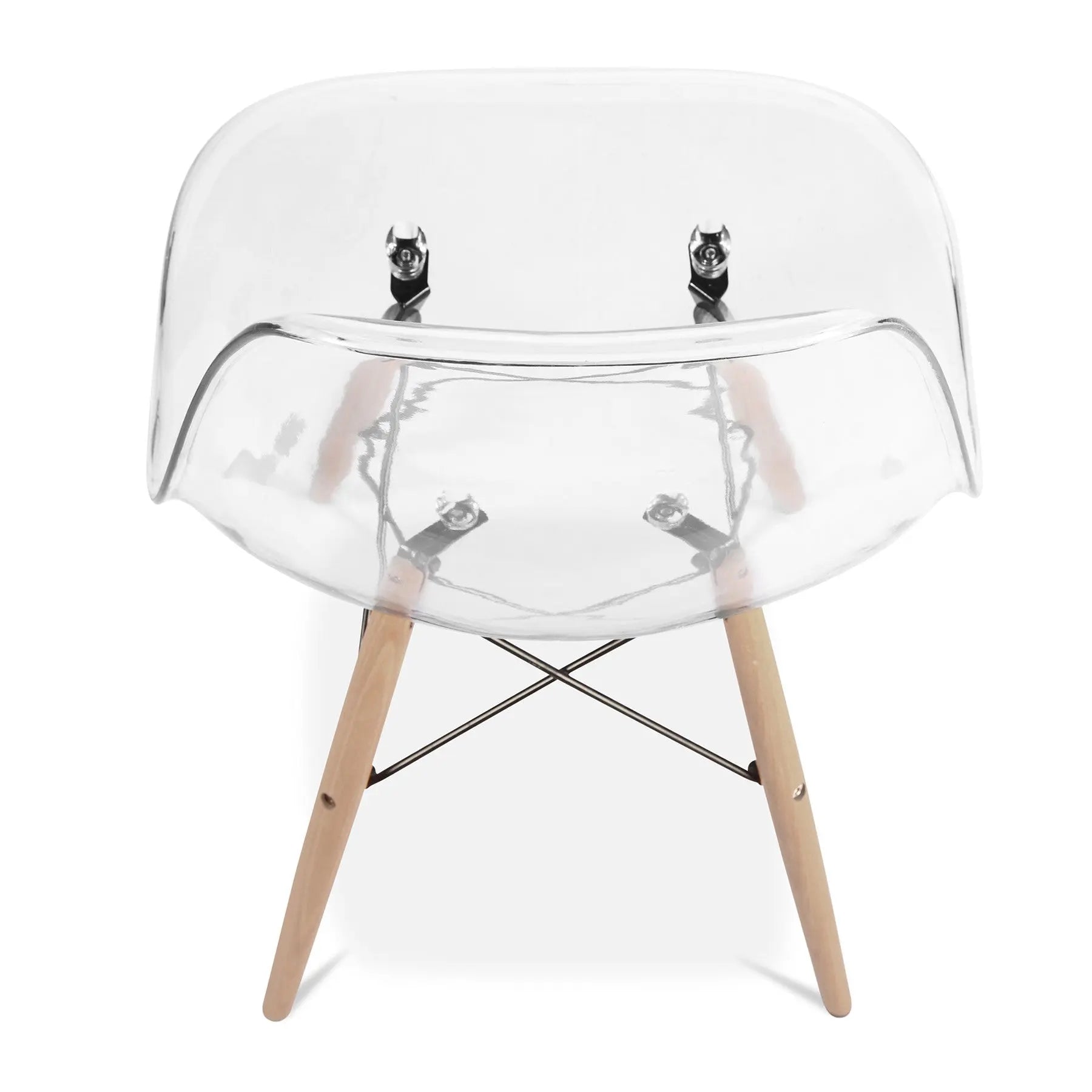 Clear And Natural Heavy Duty Plastic And Wood Dining Side Chair Homeroots Kitchen & Dining