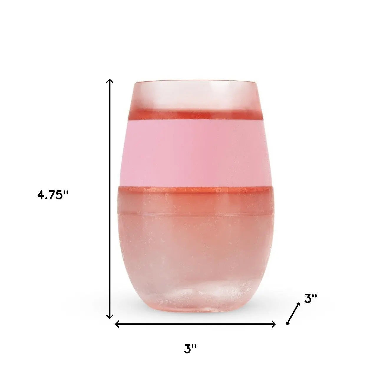 Clear And Pink Tritan Plastic Convex Curve Shape Stemless All Purpose Wine Glass Homeroots Kitchen & Dining