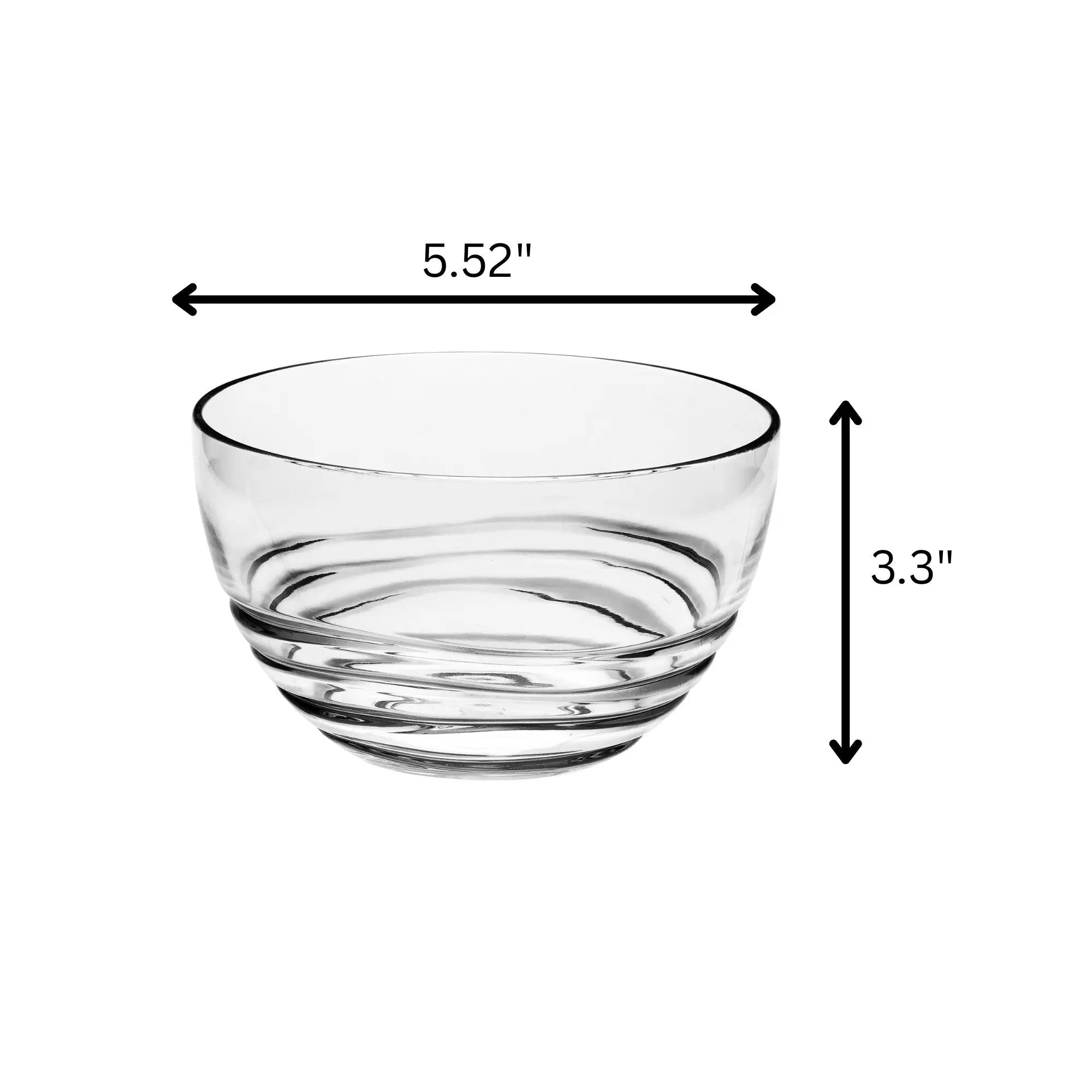 Clear Four Piece Round Swirl Acrylic Service For Four Bowl Set Homeroots Kitchen & Dining