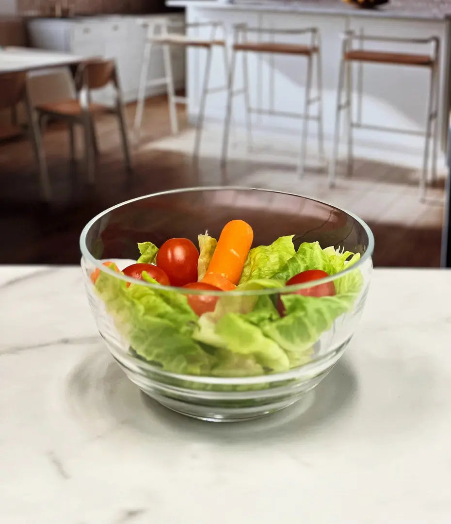 Clear Four Piece Round Swirl Acrylic Service For Four Bowl Set Homeroots Kitchen & Dining