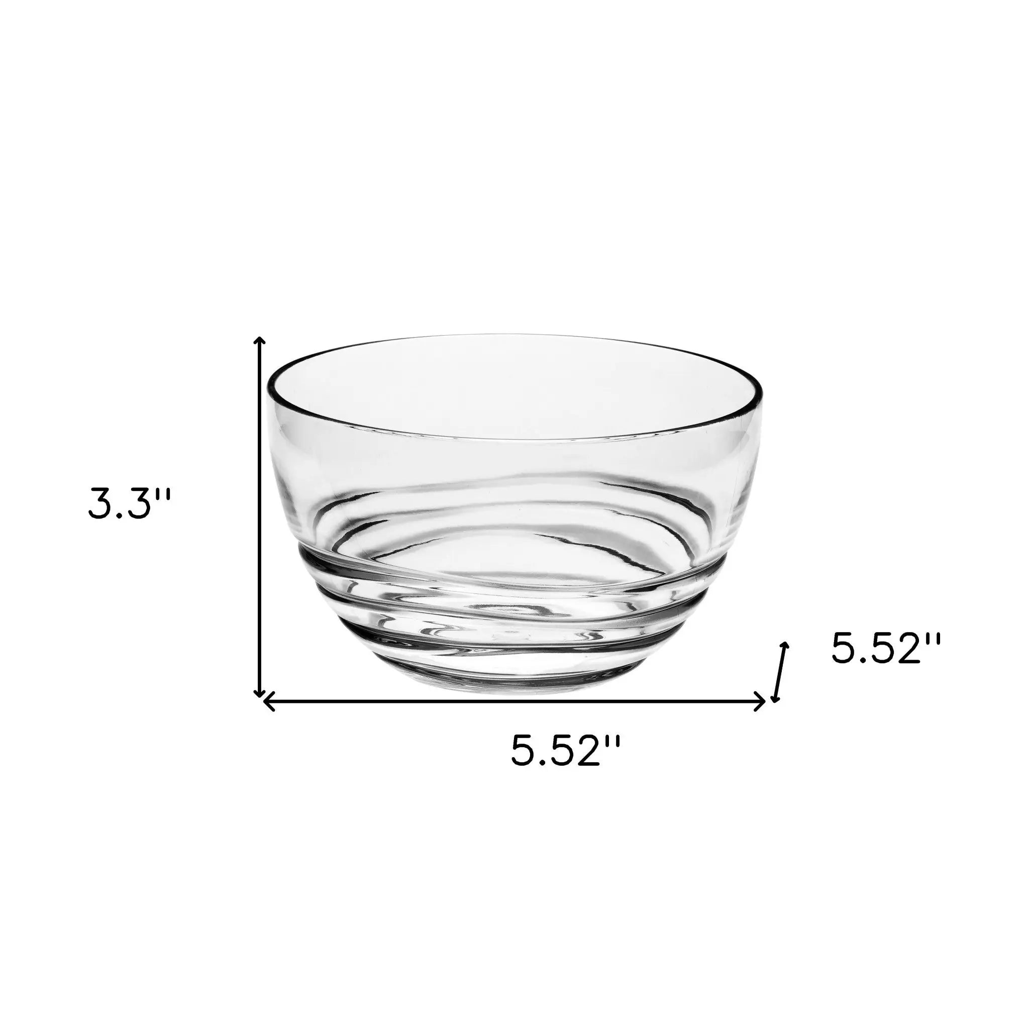 Clear Four Piece Round Swirl Acrylic Service For Four Bowl Set Homeroots Kitchen & Dining