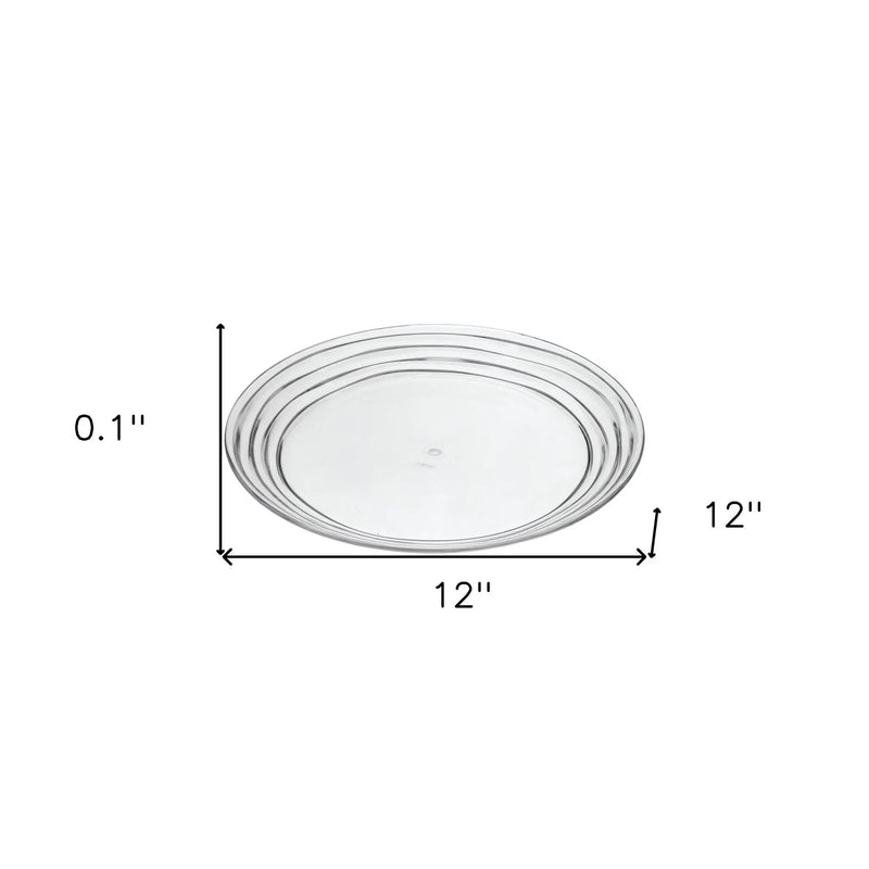 Clear Four Piece Round Swirl Acrylic Service For Four Dinner Plate Set Homeroots Kitchen & Dining