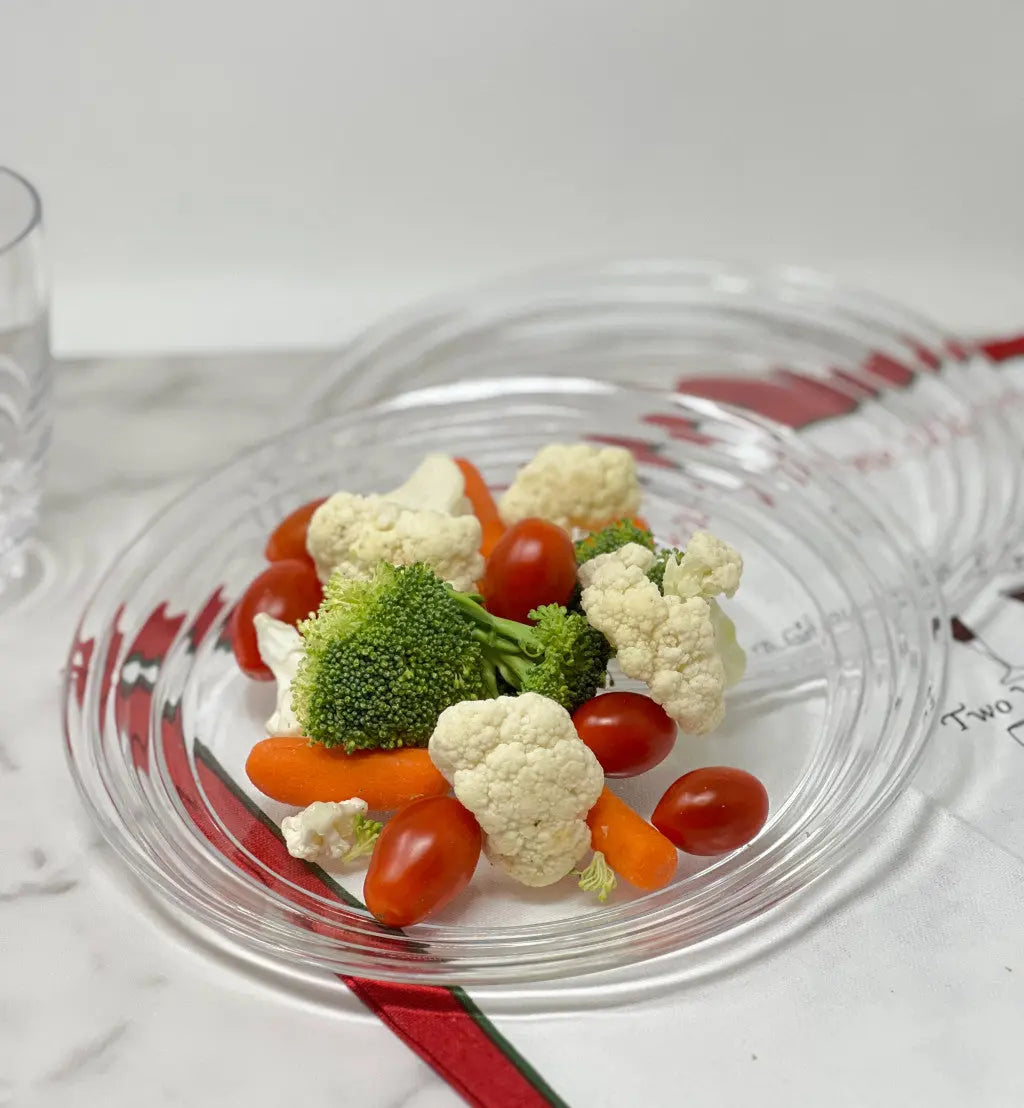 Clear Four Piece Round Swirl Acrylic Service For Four Salad Plate Set Homeroots Kitchen & Dining