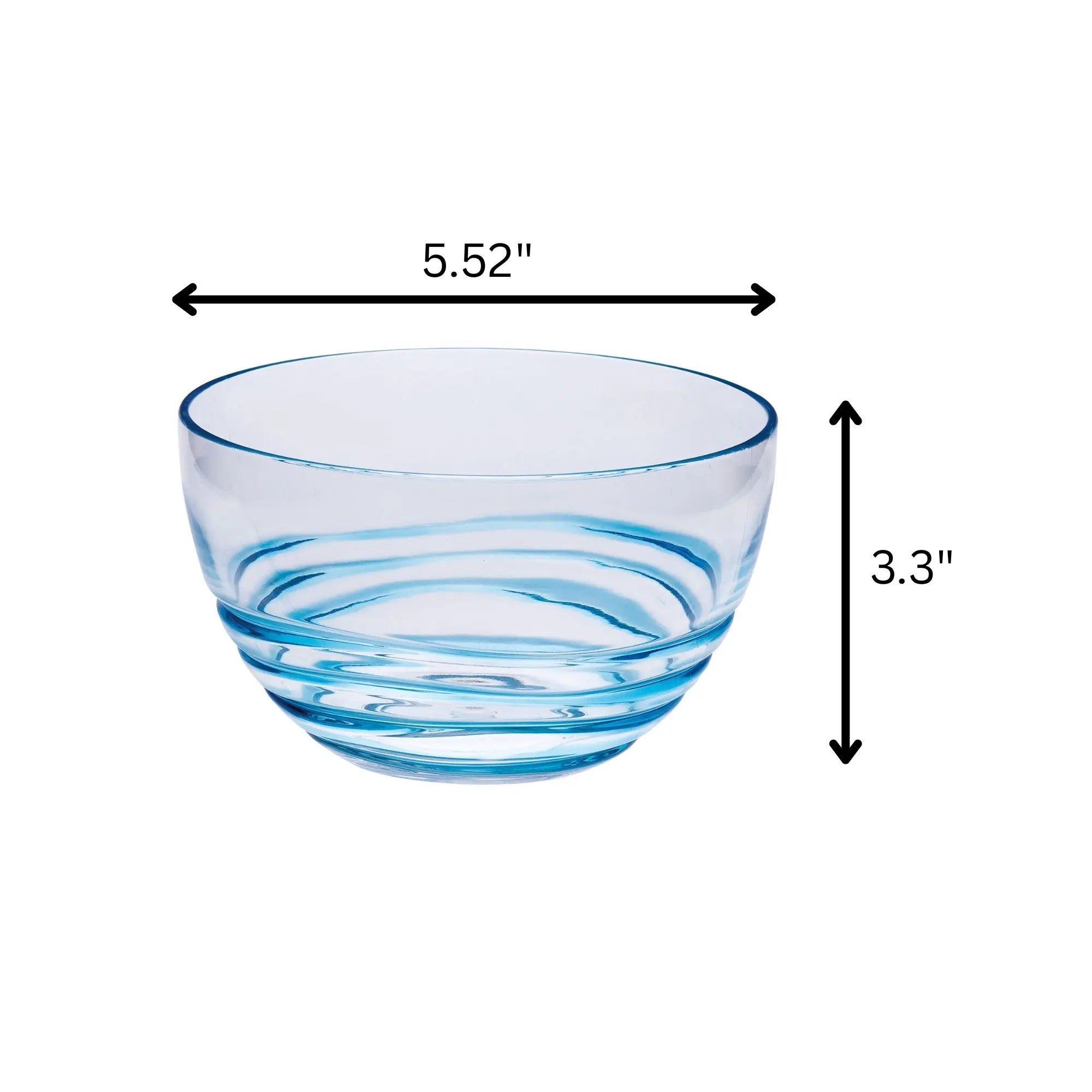 Clear and Blue Four Piece Swirl Acrylic Service For Four Bowl Set Homeroots Kitchen & Dining