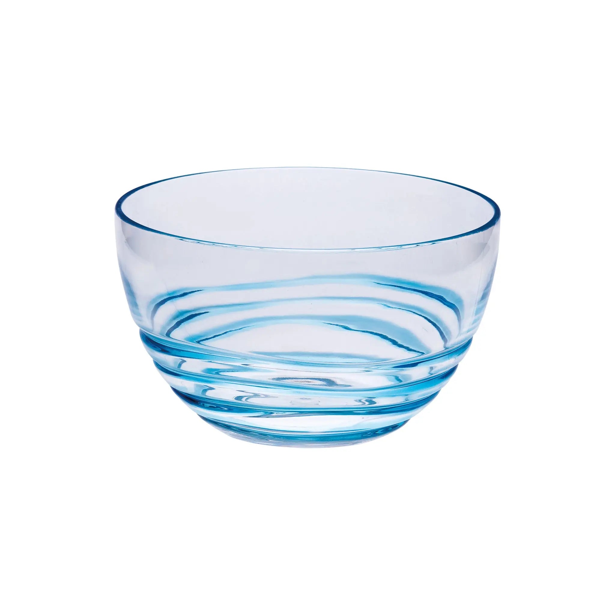 Clear and Blue Four Piece Swirl Acrylic Service For Four Bowl Set Homeroots Kitchen & Dining