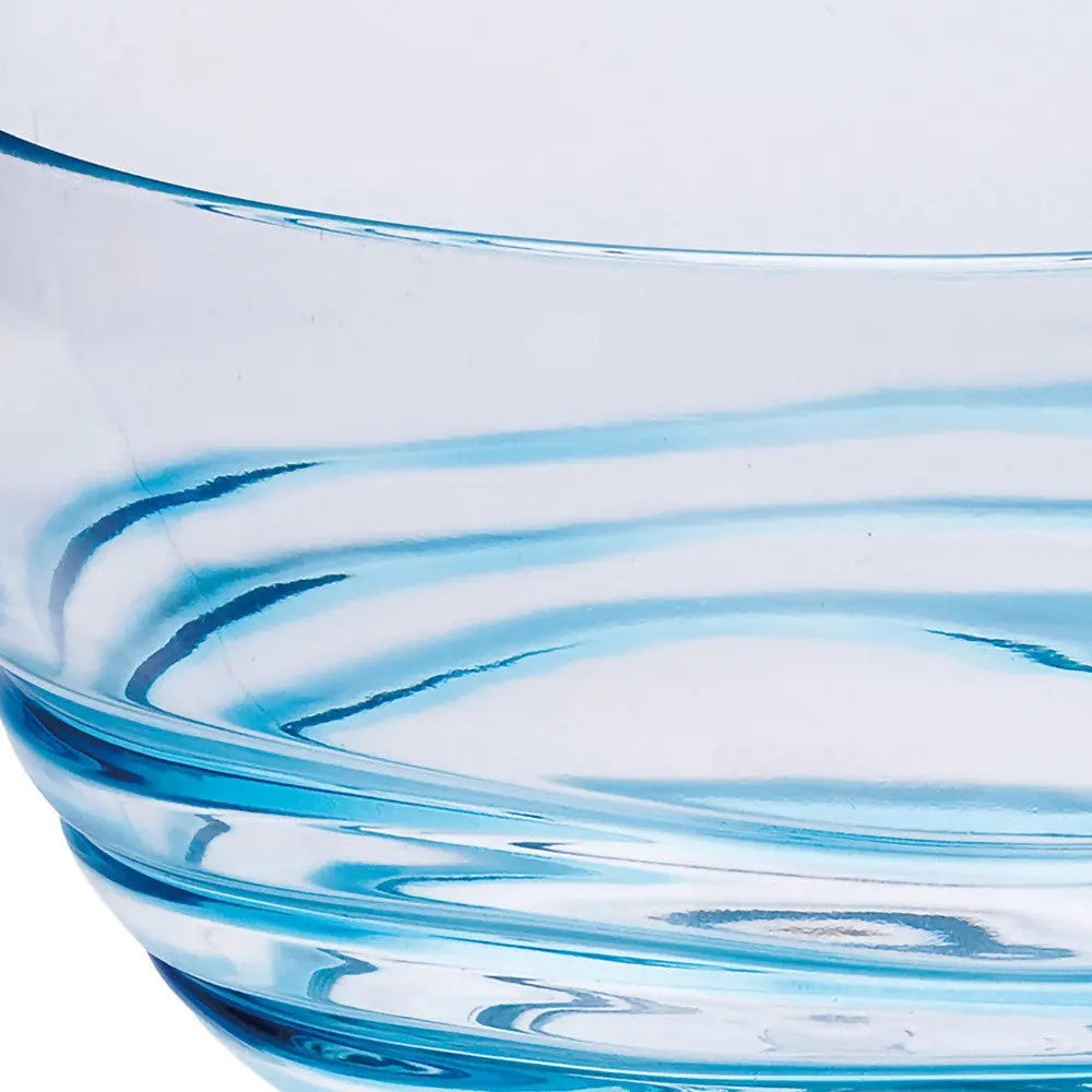 Clear and Blue Four Piece Swirl Acrylic Service For Four Bowl Set Homeroots Kitchen & Dining