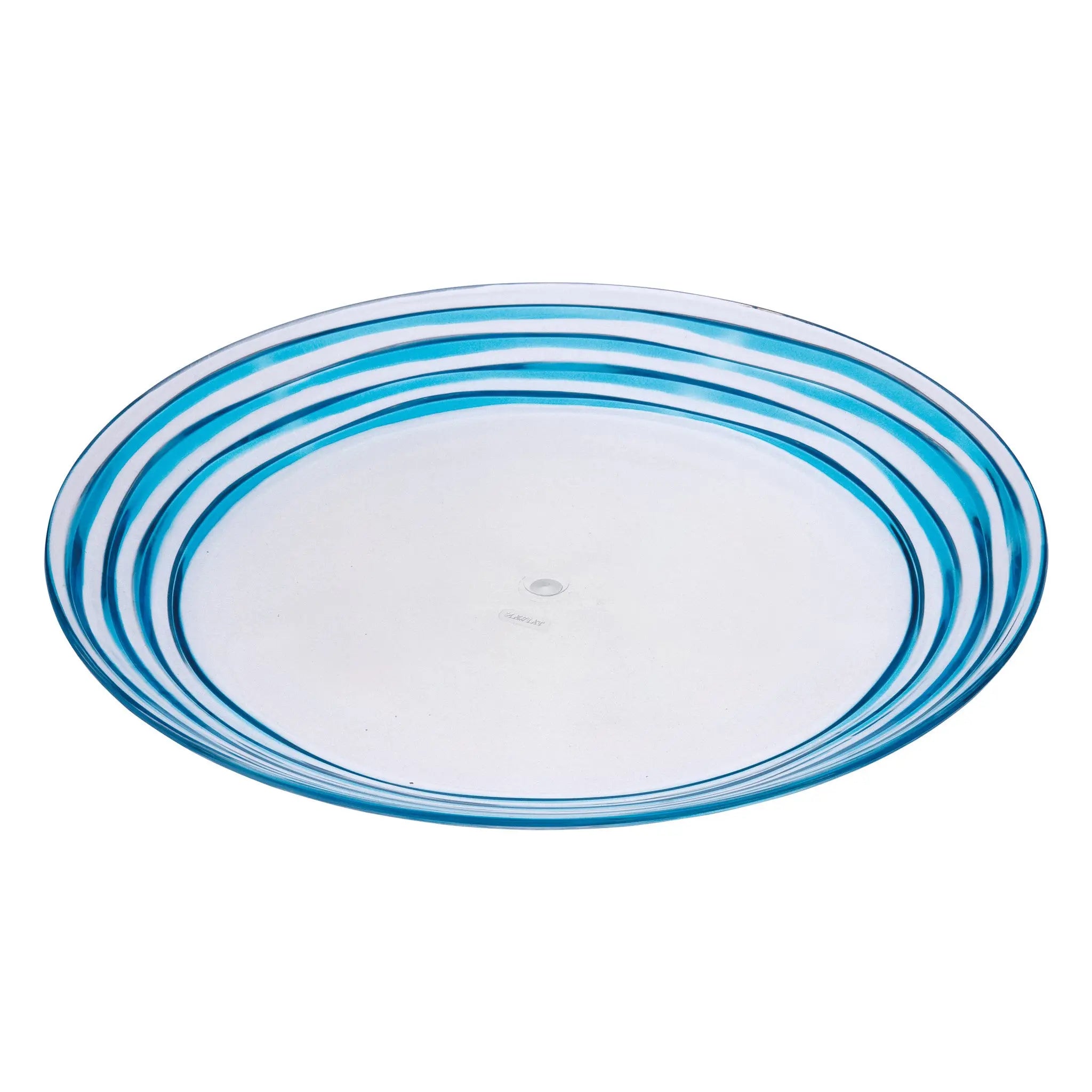 Clear and Blue Four Piece Swirl Acrylic Service For Four Dinner Plate Set Homeroots Kitchen & Dining