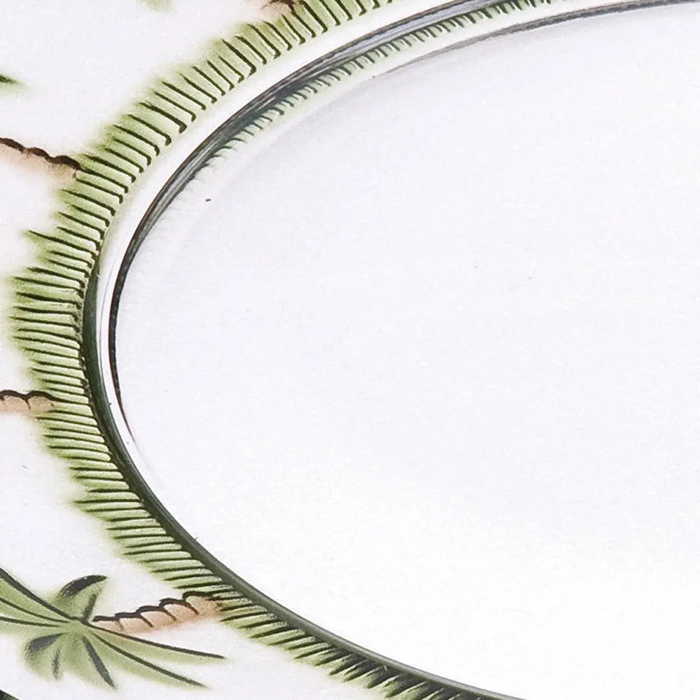 Clear and Green Four Piece Palm Tree Acrylic Service For Four Dinner Plate Set Homeroots Kitchen & Dining