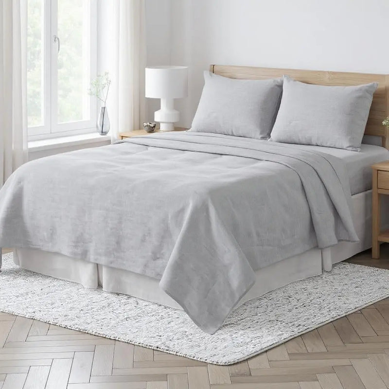 Cloud Linen Twin Flat Sheet Homeroots Bed & Bath