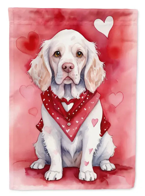 Clumber Spaniel My Valentine Garden Flag Caroline's Treasures