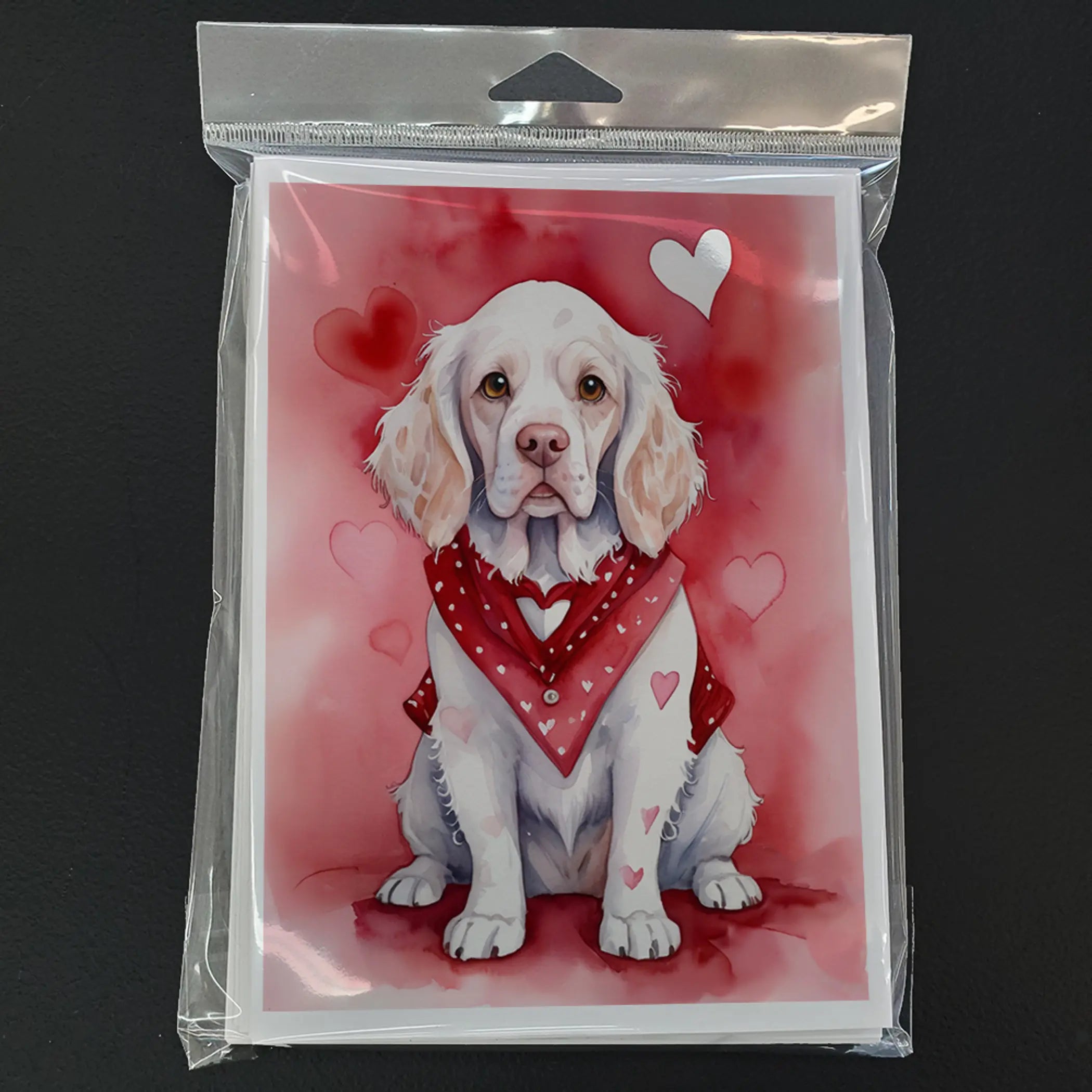 Clumber Spaniel My Valentine Greeting Cards Pack of 8 Caroline's Treasures