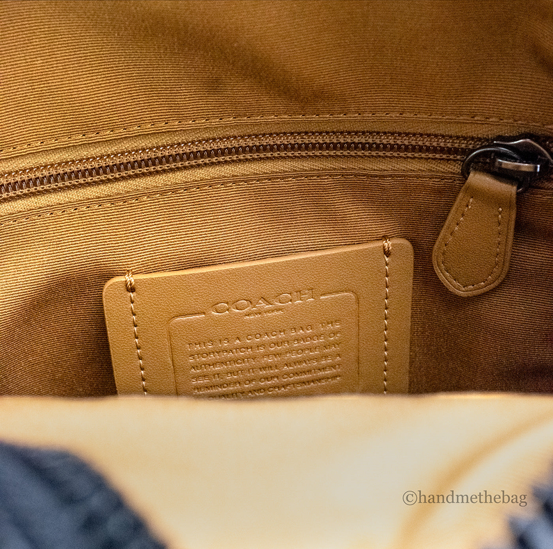 Coach Khaki Blue Jay Coated Canvas Colorblock Track Pack JV Deals