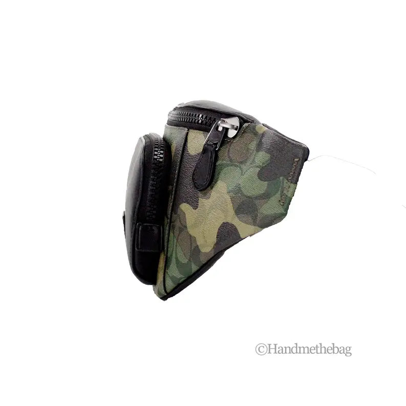 Coach Track Green Signature Camo Print Coated Canvas Belt Bag JV Deals