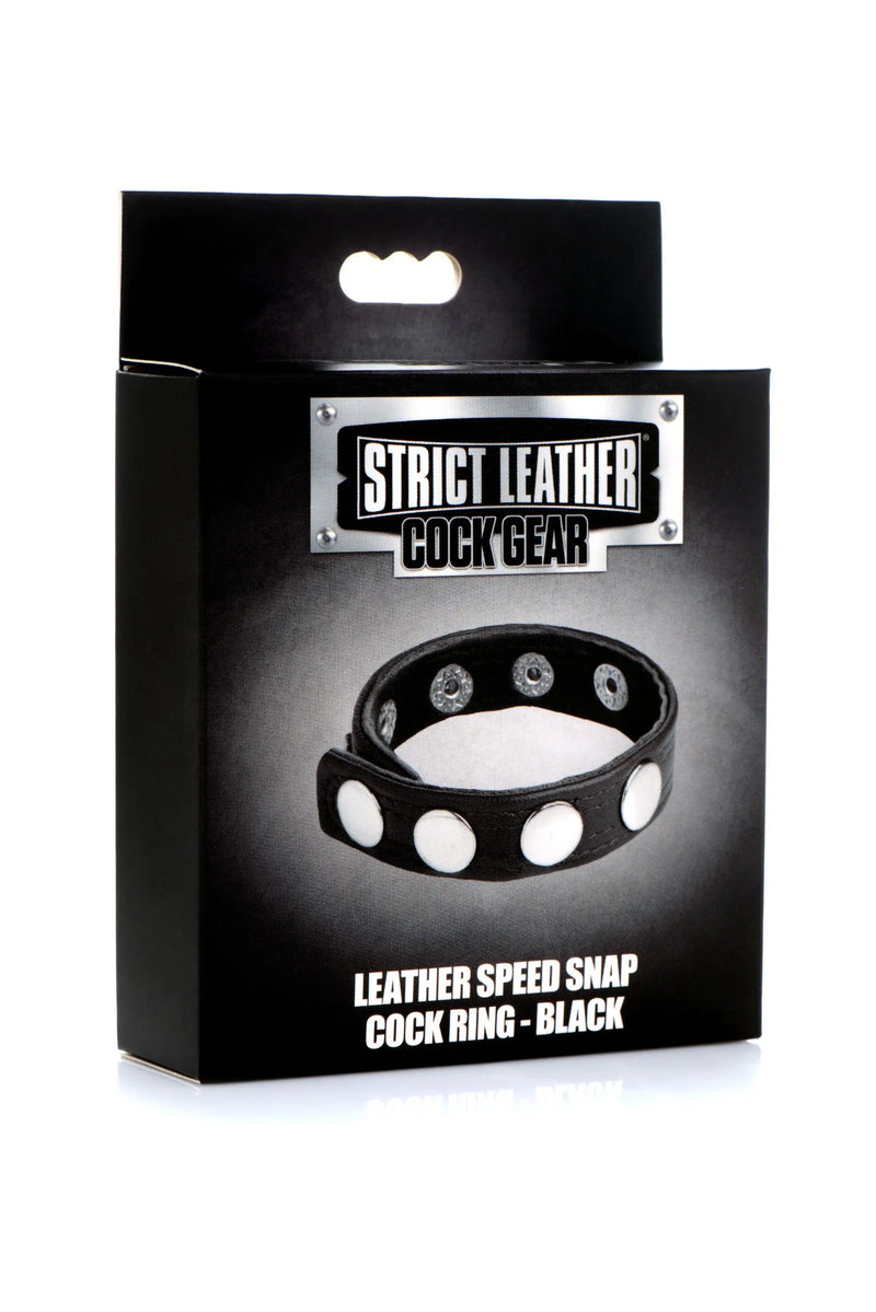 Cock Gear Leather Speed Snap Cock Ring XR Brands Strict