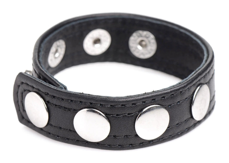 Cock Gear Leather Speed Snap Cock Ring XR Brands Strict