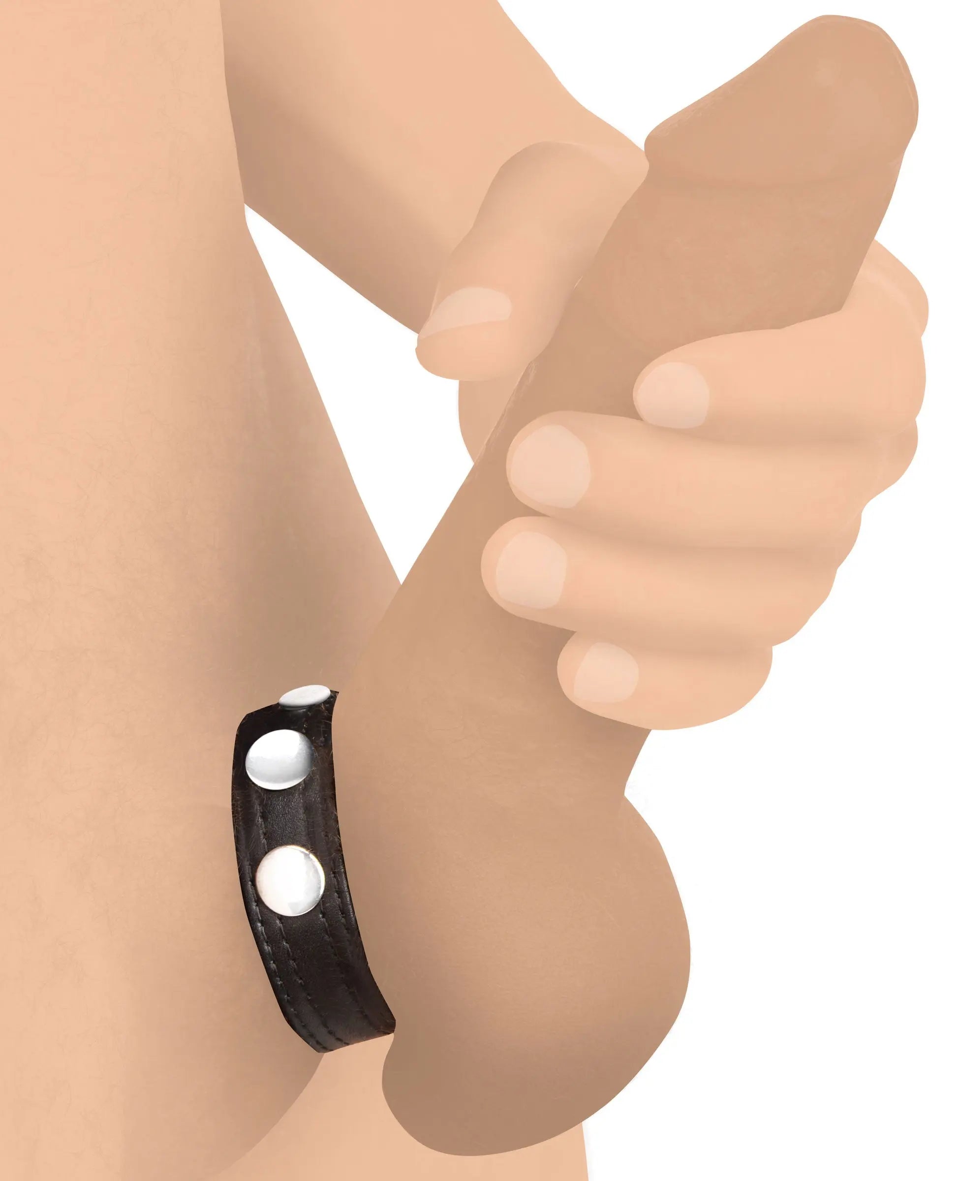 Cock Gear Leather Speed Snap Cock Ring XR Brands Strict