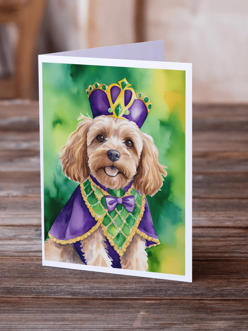 Cockapoo King of Mardi Gras Greeting Cards Pack of 8 Caroline's Treasures