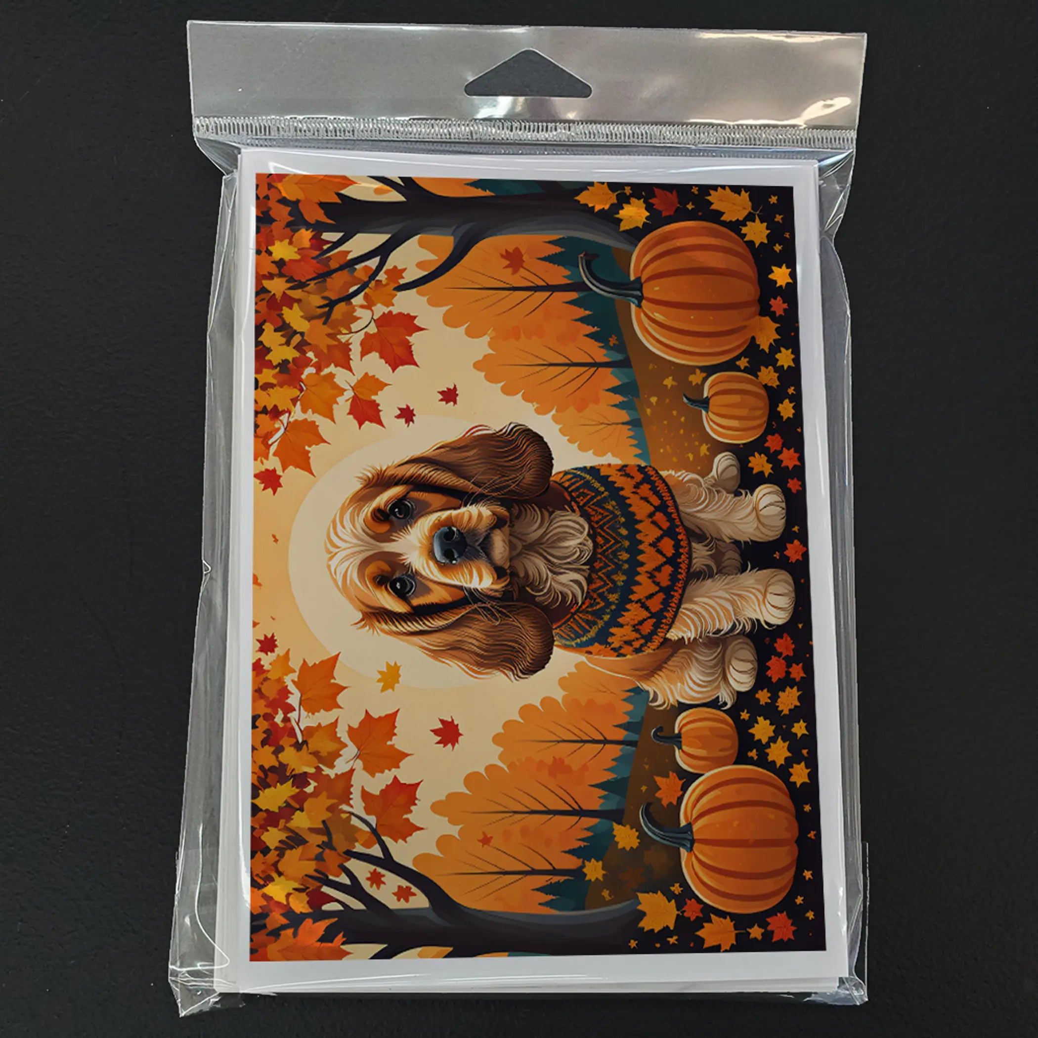 Cocker Spaniel Fall Greeting Cards Pack of 8 Caroline's Treasures