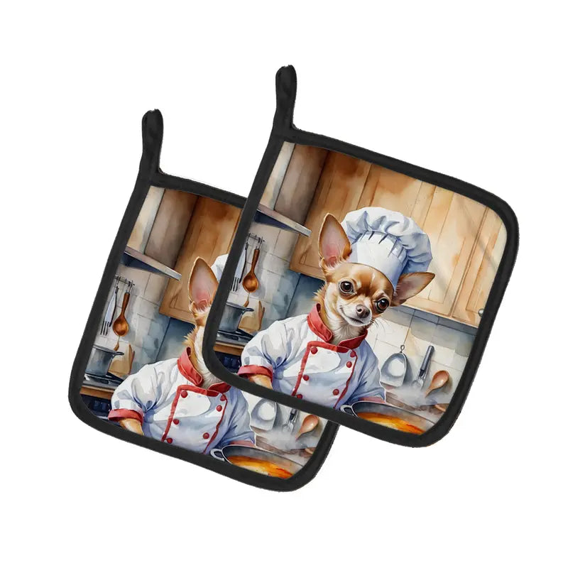 Cocker Spaniel The Chef Pair of Pot Holders Caroline's Treasures