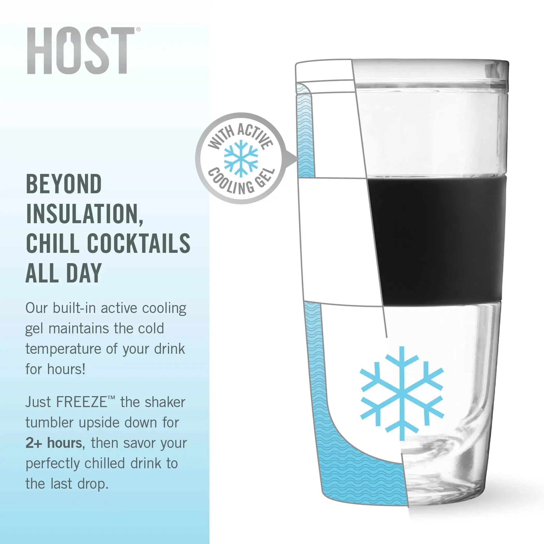 Cocktail Shaker FREEZE Cooling Cup by HOST True Brands