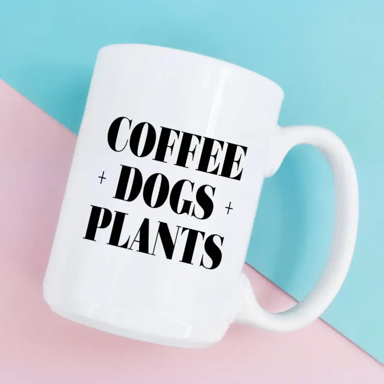 Coffee dogs and plants ceramic coffee mug Mug & Mini