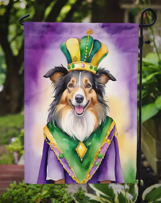 Collie King of Mardi Gras Garden Flag Caroline's Treasures