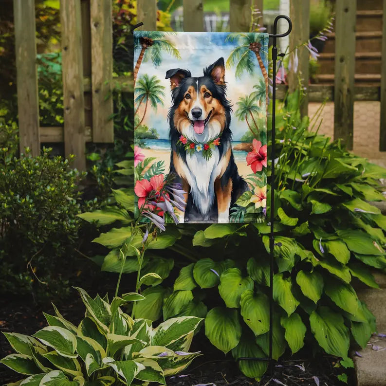 Collie Luau Garden Flag Caroline's Treasures
