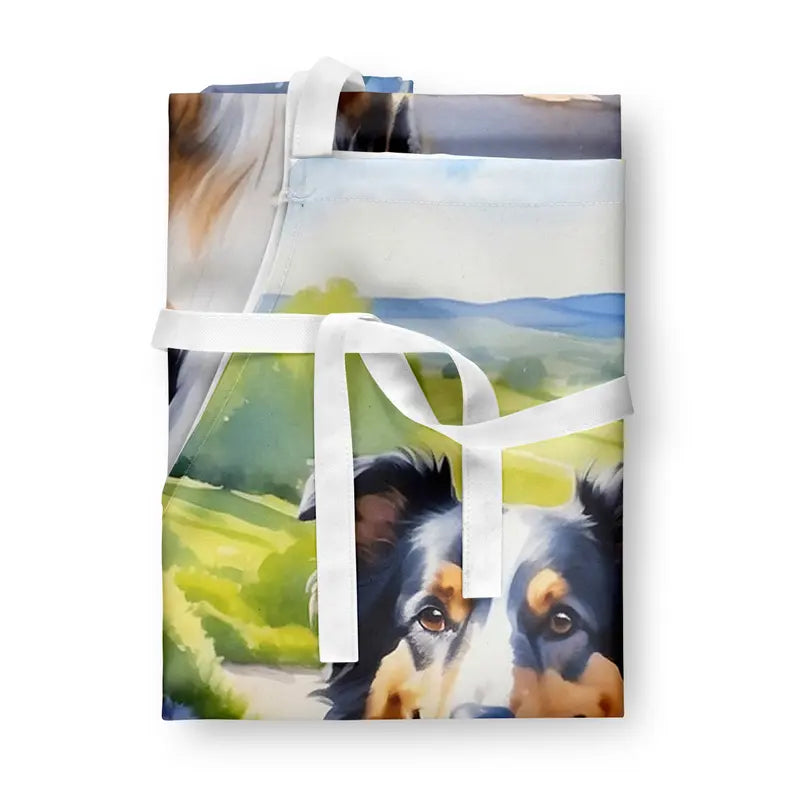 Collie Spring Path Apron Caroline's Treasures