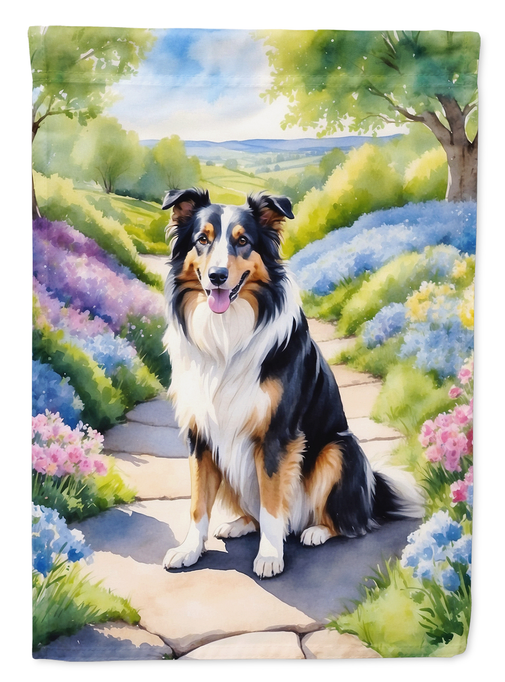 Collie Spring Path Garden Flag Caroline's Treasures
