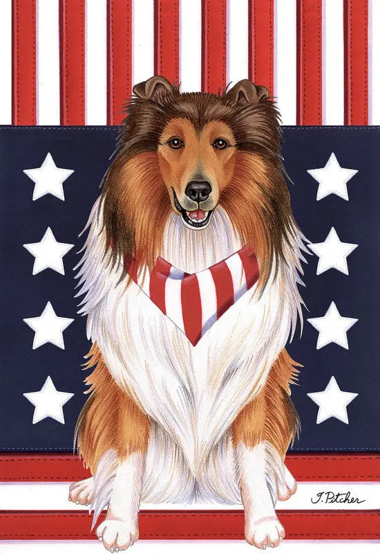 Collie - Tomoyo Pitcher Patriot Garden Flag Best of Breed