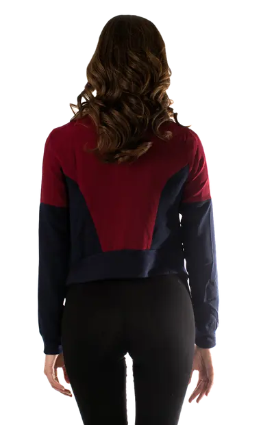 Color Block Stylish Blazer With Low Back SurelyMine