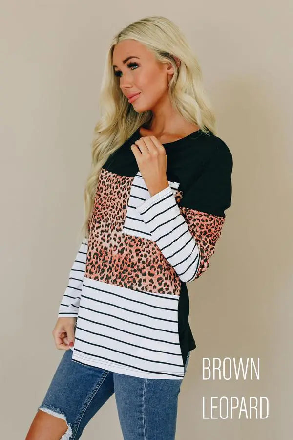 Color Coordinate Patterned Top Stay Warm in Style
