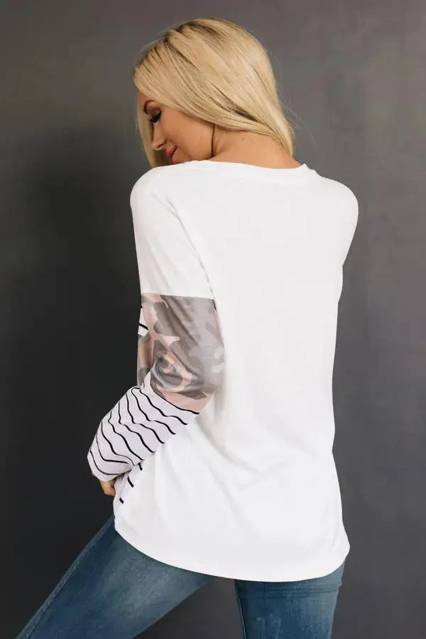 Color Coordinate Patterned Top Stay Warm in Style