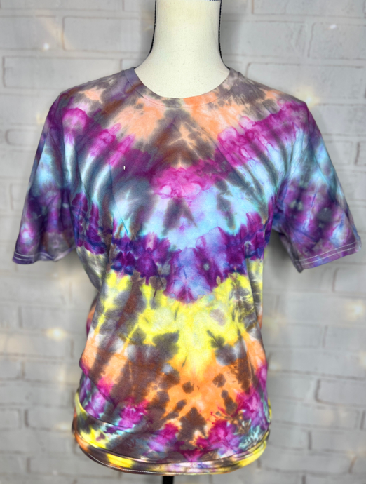 Colorful Kaleidoscope Ice Dyed Tie Dye Blank Tee The Blended Owl