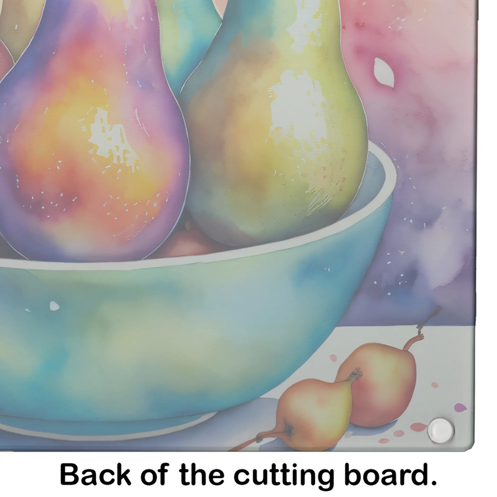 Colorful Pears Glass Cutting Board Caroline's Treasures