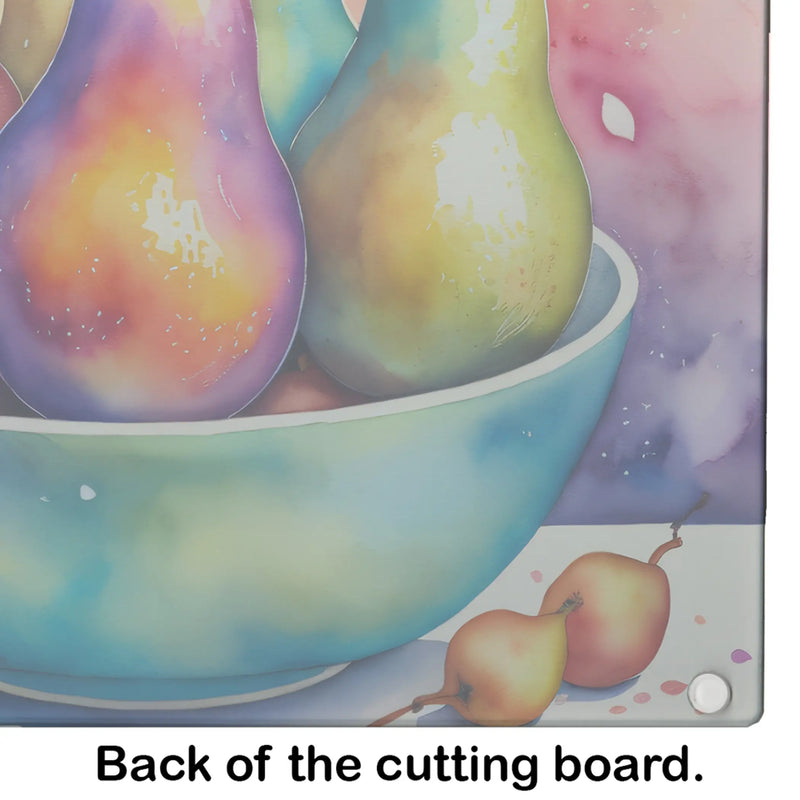 Colorful Pears Glass Cutting Board Caroline's Treasures