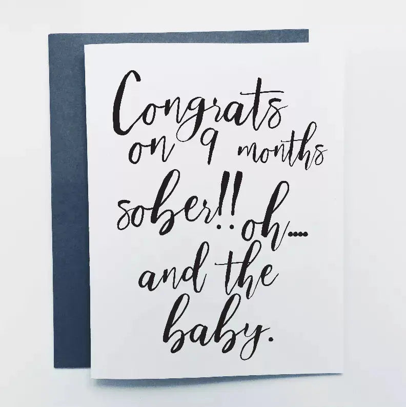 Congrats On 9 Months Sober Card Sassper Goods