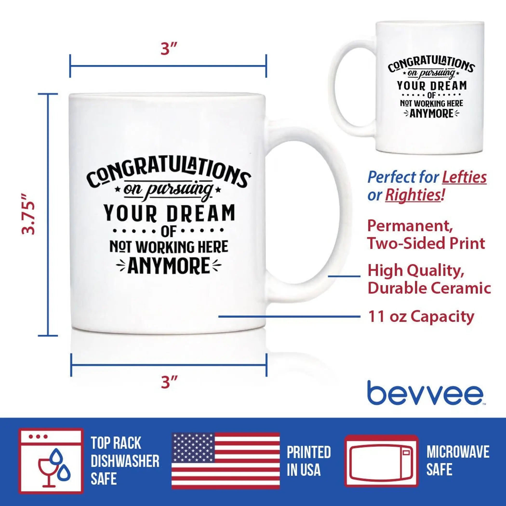 Congrats Pursuing Dream Coffee Mug - Coworkers Leaving Gifts Bevvee