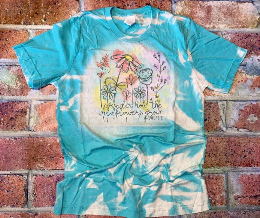 Consider How The Wildflowers Grow Bleached Graphic Tee The Blended Owl