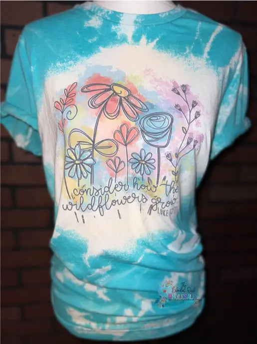 Consider How The Wildflowers Grow Bleached Graphic Tee The Blended Owl