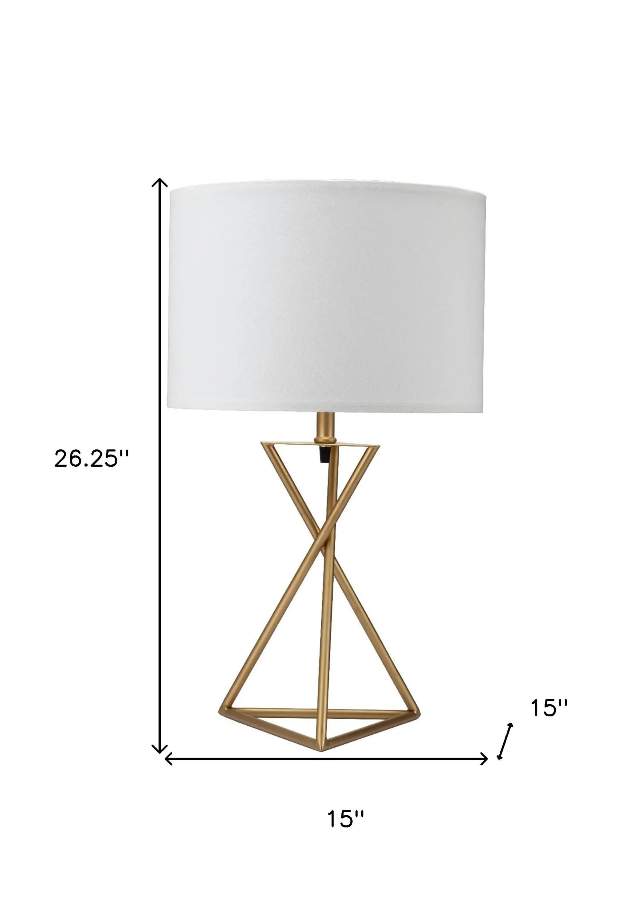 Contemporary Gold Geo Table Lamp with White Shade Homeroots Lighting
