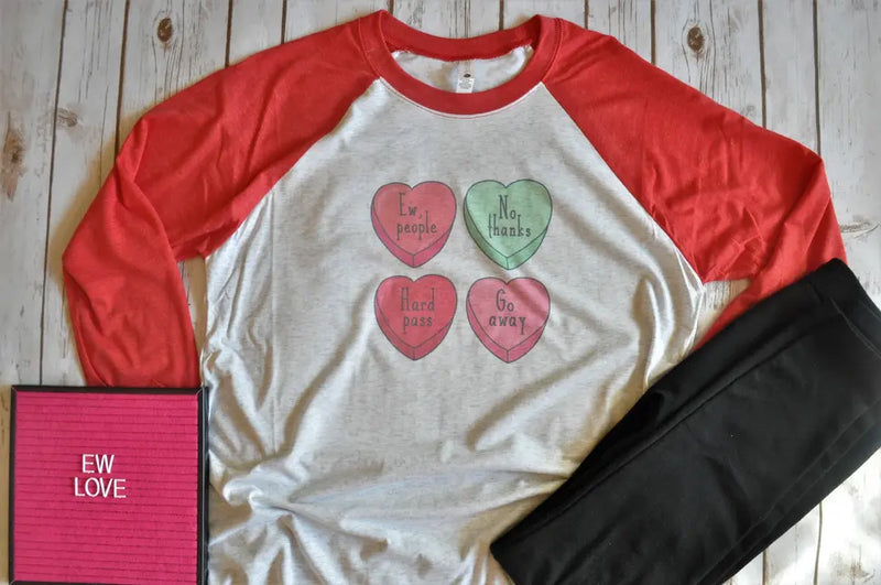 Conversation Heart Raglan BLN Designs