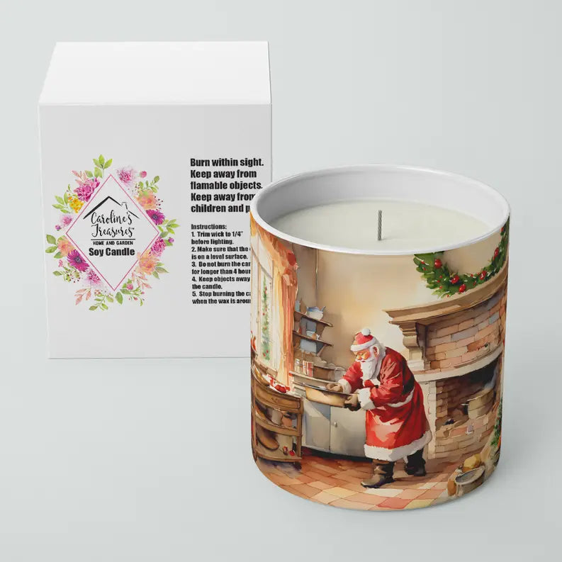 Cookies with Santa Claus Decorative Soy Candle Caroline's Treasures