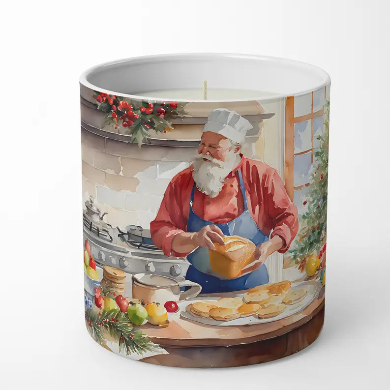 Cookies with Santa Claus Decorative Soy Candle Caroline's Treasures