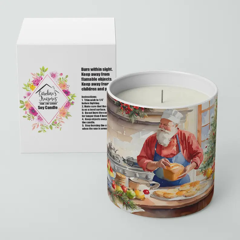 Cookies with Santa Claus Decorative Soy Candle Caroline's Treasures