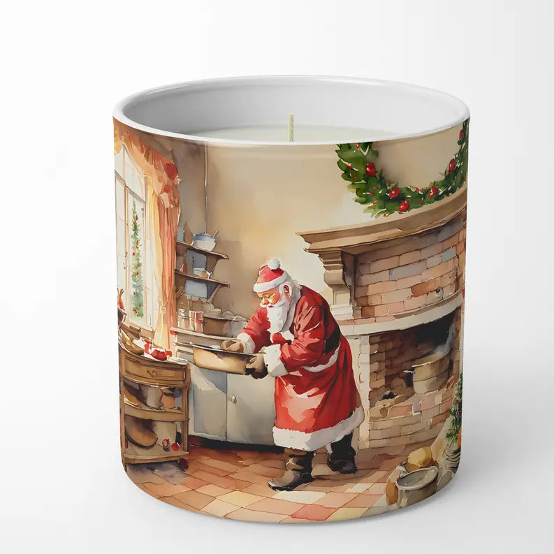 Cookies with Santa Claus Decorative Soy Candle Caroline's Treasures