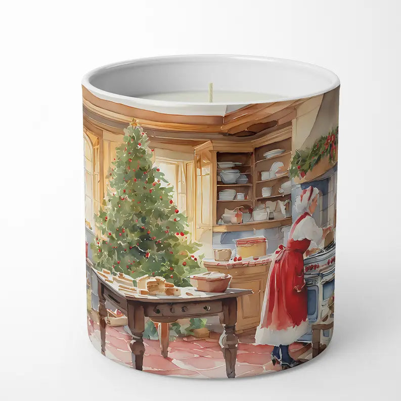 Cookies with Santa Claus Father Christmas Decorative Soy Candle Caroline's Treasures