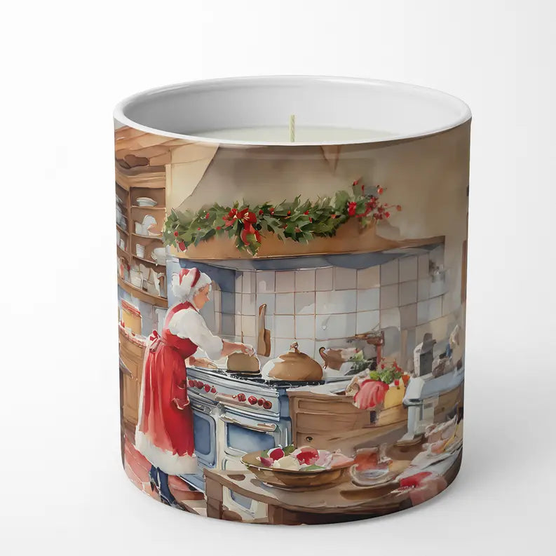 Cookies with Santa Claus Father Christmas Decorative Soy Candle Caroline's Treasures