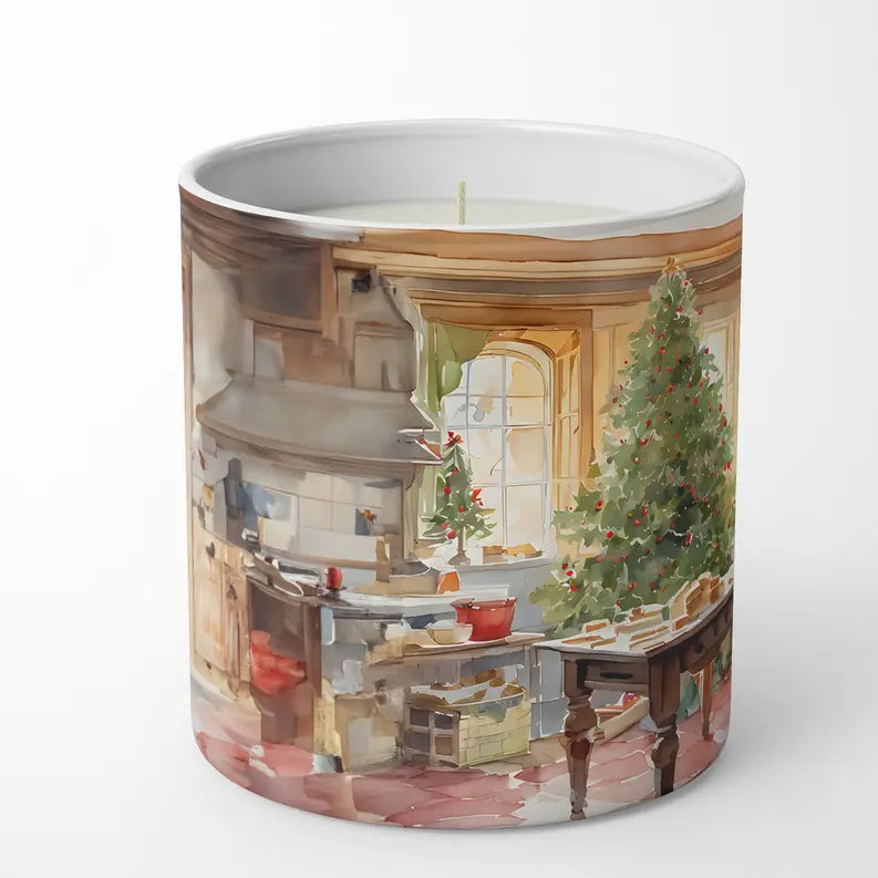 Cookies with Santa Claus Father Christmas Decorative Soy Candle Caroline's Treasures